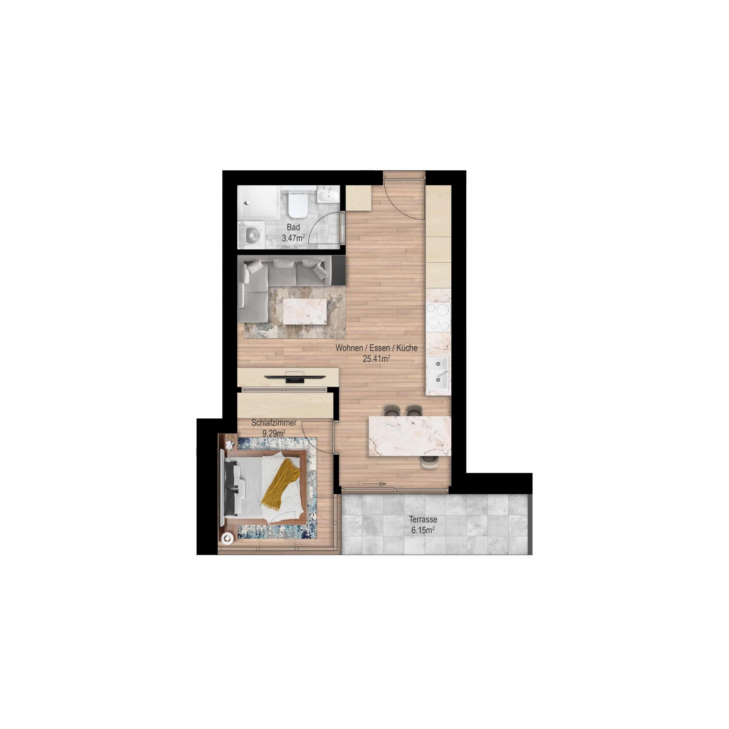 2-Zimmerwohnung 38 m²